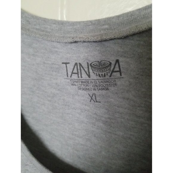 TANOA SAMOA Hawaii Womens 2-Sided Graphic Logo Tank Top Gray Grey Heather Pink - Picture 8 of 8
